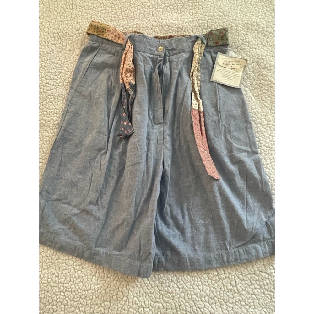 Susan Bristol Shorts Waist-Vintage 90s High Rise Pleated W/Belt-Pockets Sz10
